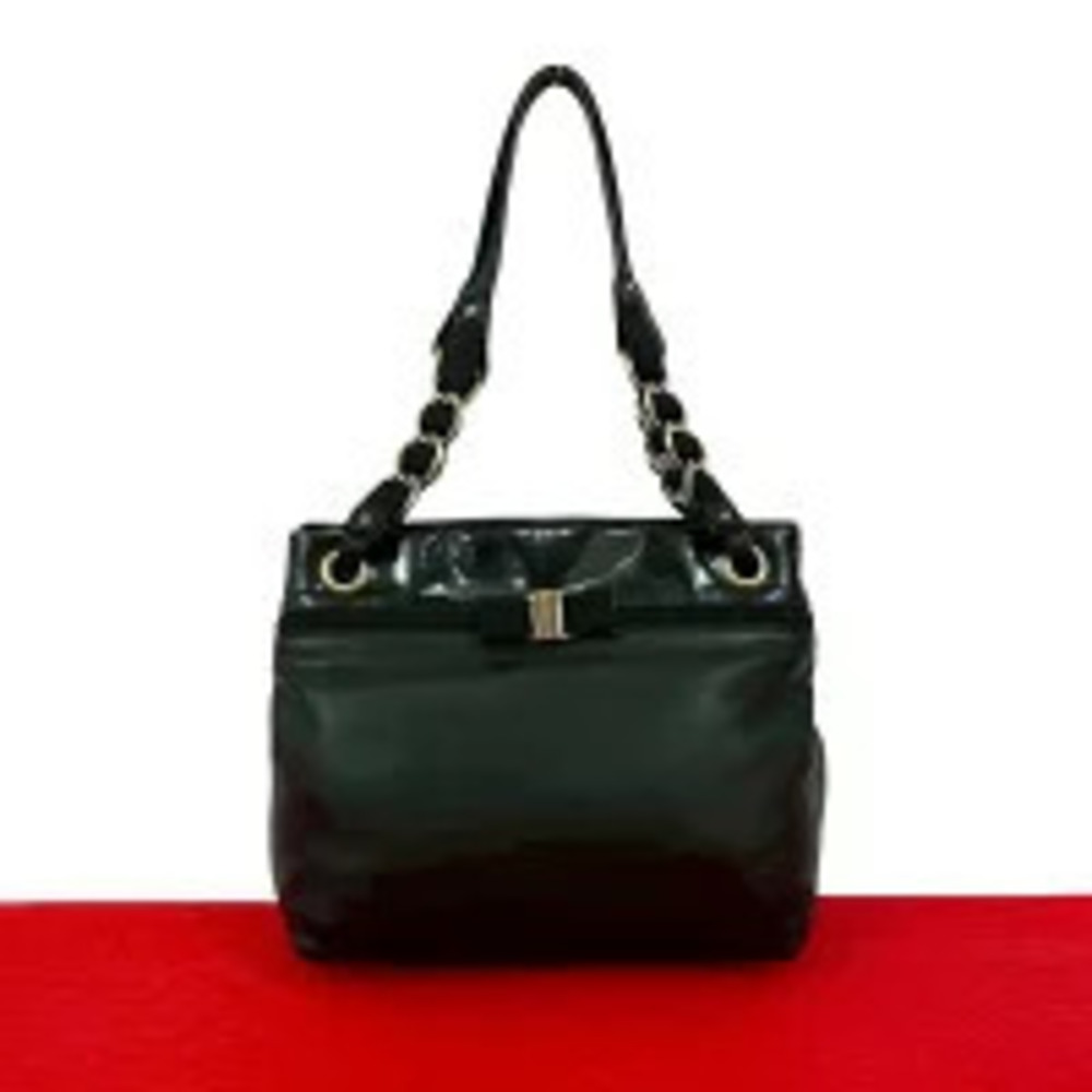 Salvatore Ferragamo Vara Ribbon Leather Hobo Black